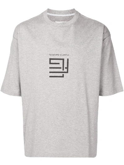Fumito Ganryu Graphic-print Crew Neck T-shirt In Grey