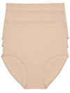Chantelle Soft Stretch Full Brief 3-pack In Ultra Nude