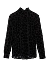 SAINT LAURENT HEART APPLIQUÉ SHEER BLOUSE