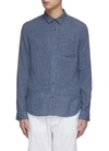 Vince Regular Fit Double Face Button-up Shirt In Blue
