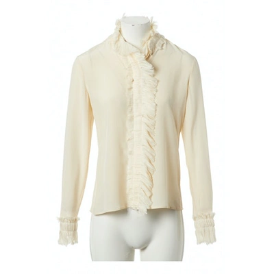 Pre-owned Alexander Mcqueen Beige Silk  Top