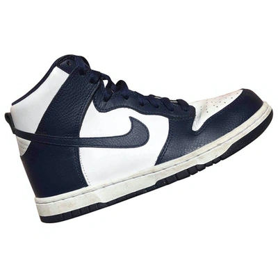 Pre-owned Nike Sb Dunk  Blue Leather Trainers