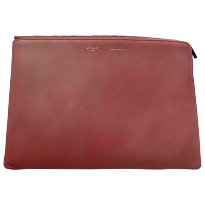 Pre-owned Celine Sac Plastique Pink Leather Clutch Bag
