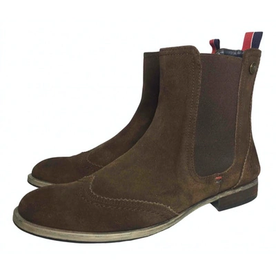Pre-owned Tommy Hilfiger Brown Suede Boots