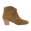 Isabel Marant Dicker 65 Olive Suede Ankle Boots In Brown