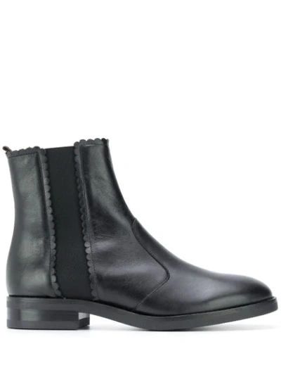 See By Chloé Scallop-edge Chelsea Boots In Black