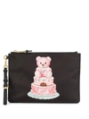 MOSCHINO CAKE TEDDY BEAR CLUTCH BAG