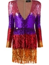 Philipp Plein Colour-block Mini Dress In Pink