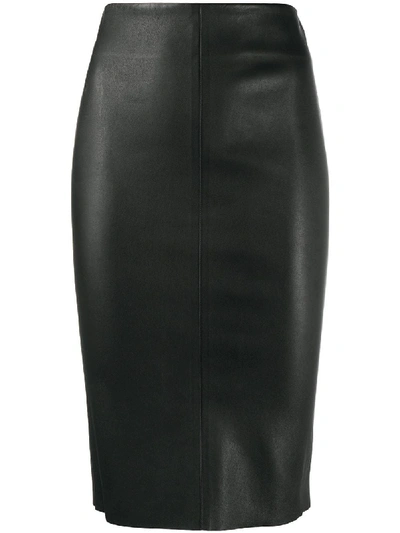 Drome Leather Pencil Skirt In Purple