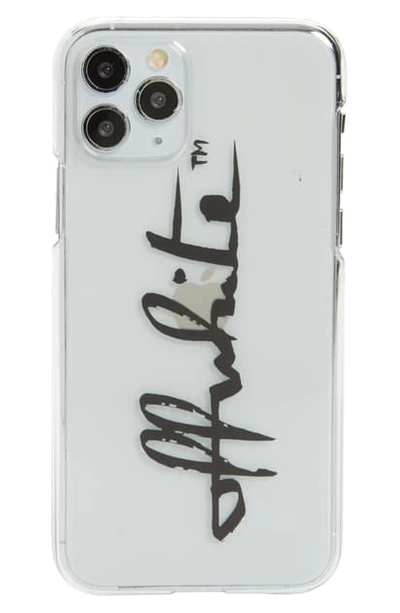 Off-white Script Logo Clear Iphone 11 Pro Case In Transparent