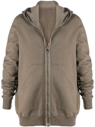 Rick Owens Drkshdw Zip-through Hooded Sweatshirt In Grey