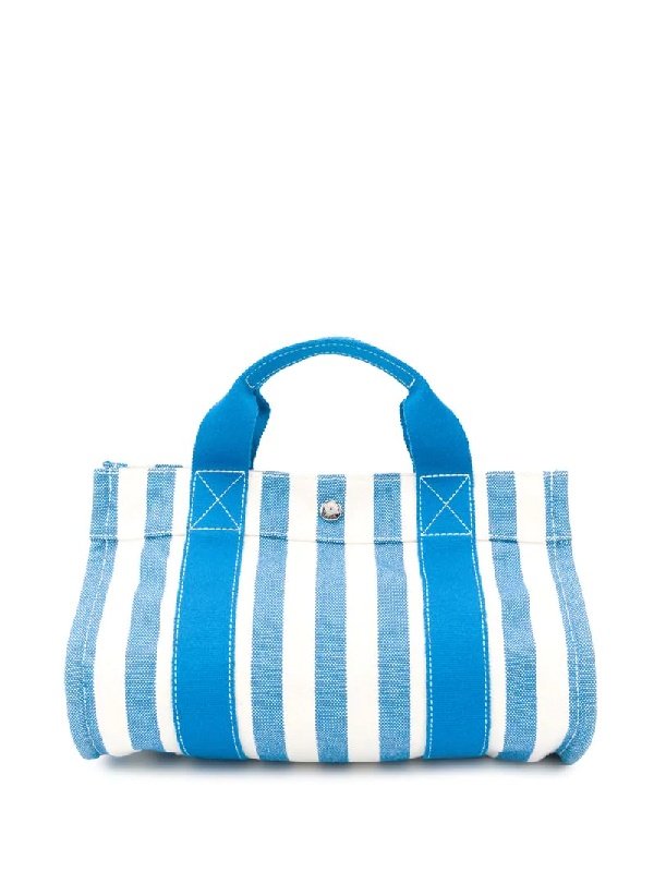 Pre-Owned Hermes 2000s Pre-owned Cannes Beach Bag In Blue | ModeSens