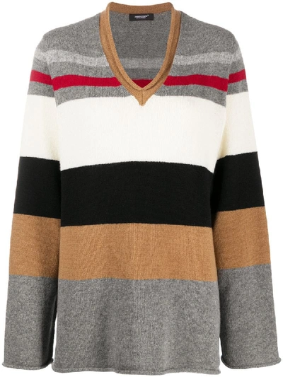 Undercover V-neck Loose Fit Jumper In Grey