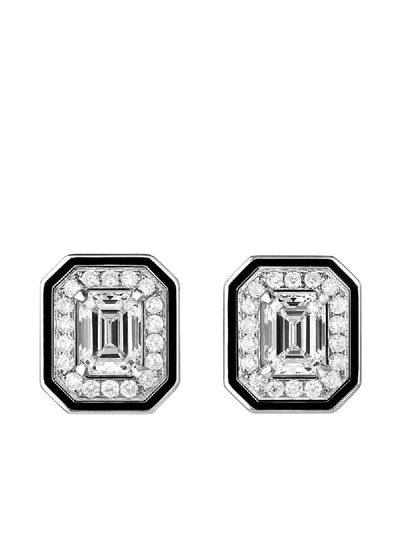 Boucheron Womens White Vendôme Liseré 18ct White-gold And 0.82ct Diamond Earrings