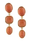 Goossens Three Cabochons Clip Earrings In Gold