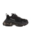 Balenciaga Triple S Faux-leather And Mesh Trainers In Black