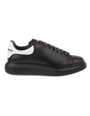 Alexander Mcqueen Exaggerated-sole Rubber-trimmed Leather Sneakers In Black/white/black