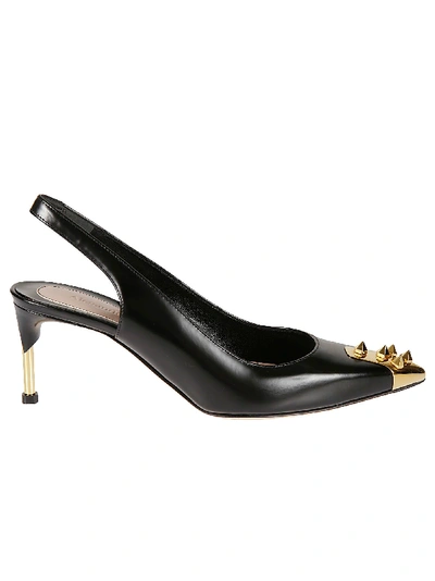 Alexander Mcqueen Studded Toe Pumps In Black/gold