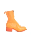 GUIDI MID FRONT ZIP BOOTS SOLE LEATHER,PL2.SOFT.HORSE087 CO74T ORANGE