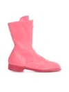 Guidi Zip-front Leather Boots In T Pink