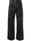 BALENCIAGA FLORAL-PATTERN CROPPED JEANS