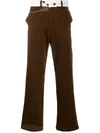 Ader Error Asymmetric Crop Cotton Velvet Pants In Brown