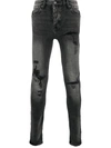 Ksubi Van Winkle Angst Trashed Skinny Jeans In Black