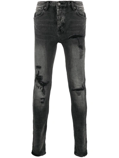 Ksubi Van Winkle Angst Trashed Skinny Jeans In Black