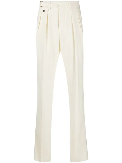 Lardini High-waisted Straight Leg Trousers In Neutrals