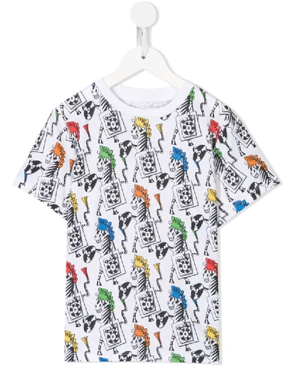 Stella Mccartney Kids' Zebra Dj Print T-shirt In Multicolour