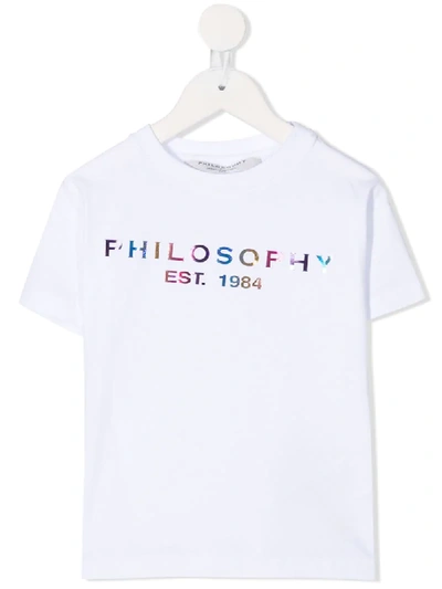 Philosophy Di Lorenzo Serafini Kids' Logo-print Crew Neck T-shirt In White