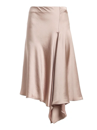 P.a.r.o.s.h Fluid Cady Skirt In Beige In Carne