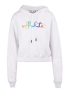 OFF-WHITE WHITE WOMAN HOODIE WITH RAINBOW LOGO,OWBB016F20JER001 0184