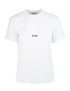 MSGM WHITE WOMAN T-SHIRT WITH MICRO LOGO,11492886