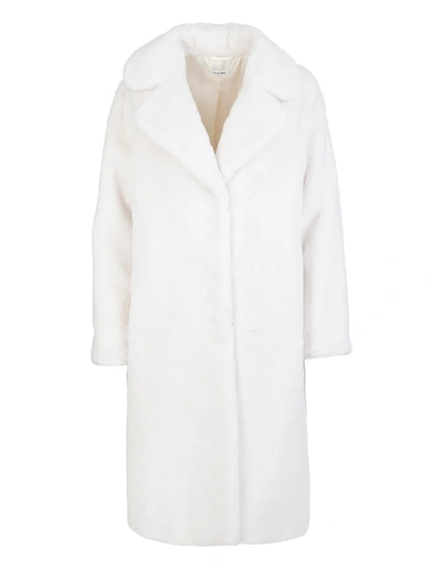 P.a.r.o.s.h Long Coat In White Eco-fur In Panna