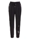 ERMANNO SCERVINO BLACK JOGGERS IN WOOL AND LACE,11492843