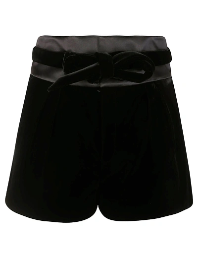 Saint Laurent Belted-waist Shorts In Black