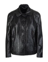 Ermanno Scervino Black Python Effect Laminated Jacket In Nero
