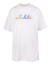 OFF-WHITE WOMAN WHITE T-SHIRT WITH RAINBOW LOGO,OWAA072F20JER001 0184