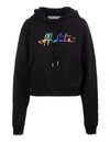 OFF-WHITE BLACK WOMAN HOODIE WITH RAINBOW LOGO,OWBB016F20JER001 1084