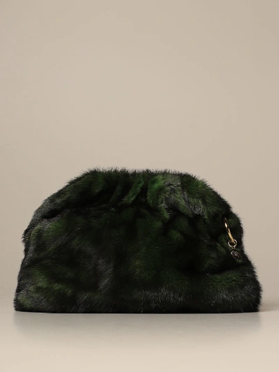 Simonetta Ravizza Clutch In Mink In Green