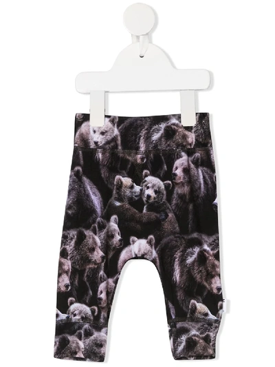 Molo Babies' Bear Print Track Trousers In Grey