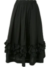 COMME DES GARÇONS COMME DES GARÇONS RUFFLE FLARED MIDI SKIRT