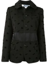 Comme Des Garçons Floral Embroidered Blazer In Black