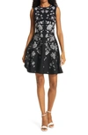 TED BAKER NAOMYY FLORAL JACQUARD FIT & FLARE DRESS,245413-NAOMYY-WMD