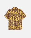 Stella Mccartney Psychedelic-print Silk-twill Short-sleeved Shirt In Steel Citron