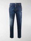 DSQUARED2 STUDDED CROPPED SKINNY-FIT JEANS,15699796