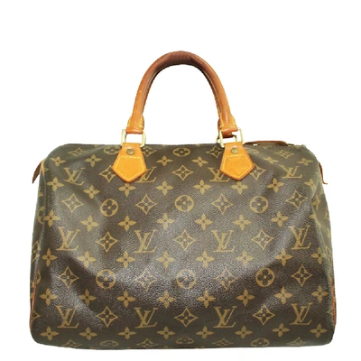 Pre-owned Louis Vuitton Canvas Speedy 30 Satchels In Brown