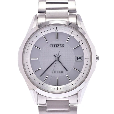 Pre-owned Citizen Silver Titanium Exceed Eco-drive H110-t020011 Men's Wristwatch 37mm