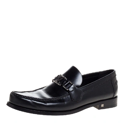 Pre-owned Louis Vuitton Black Leather Major Slip On Loafers Size 41.5